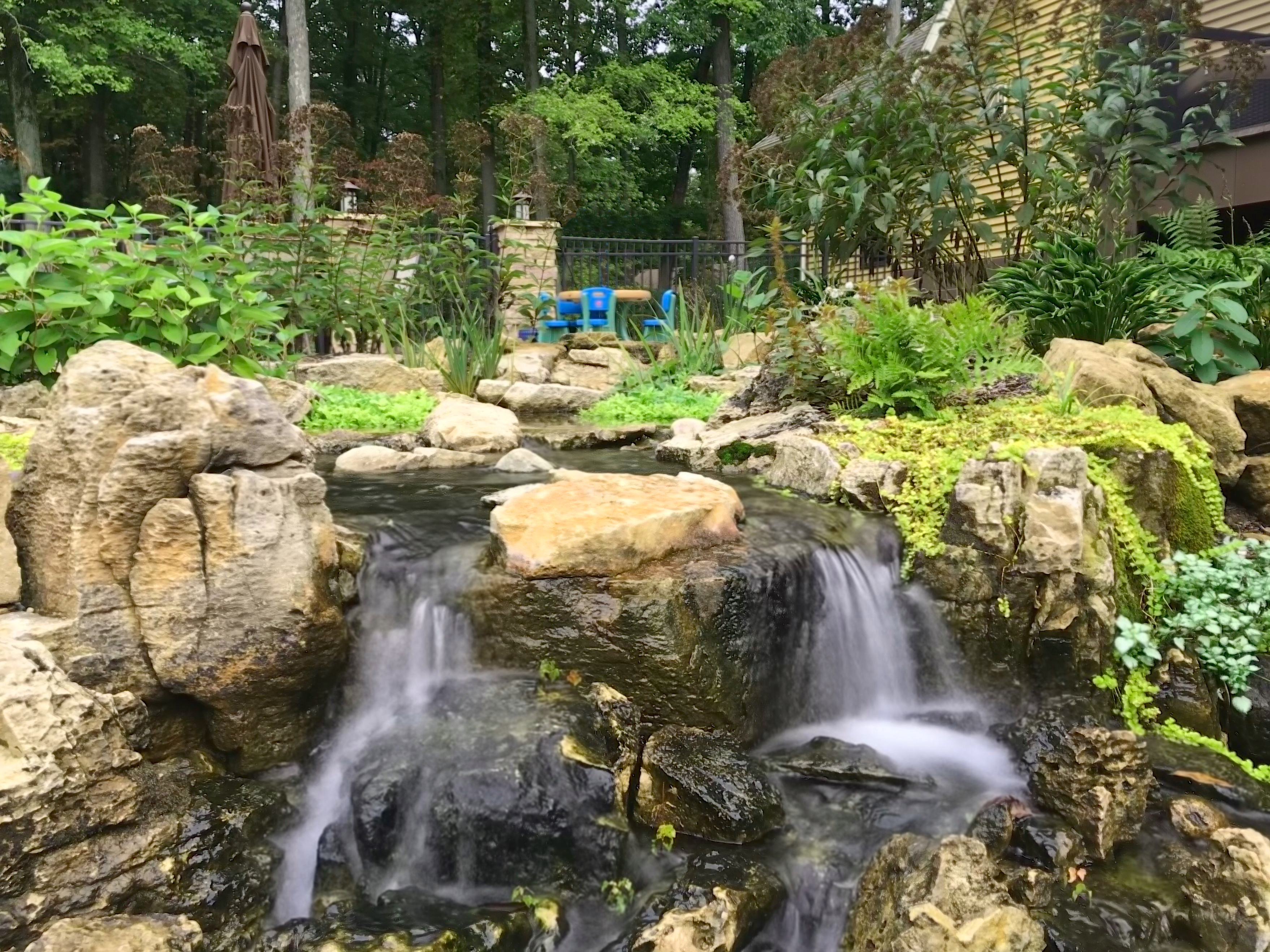 Waterfall out of Wetland Filter. Cascade, MI